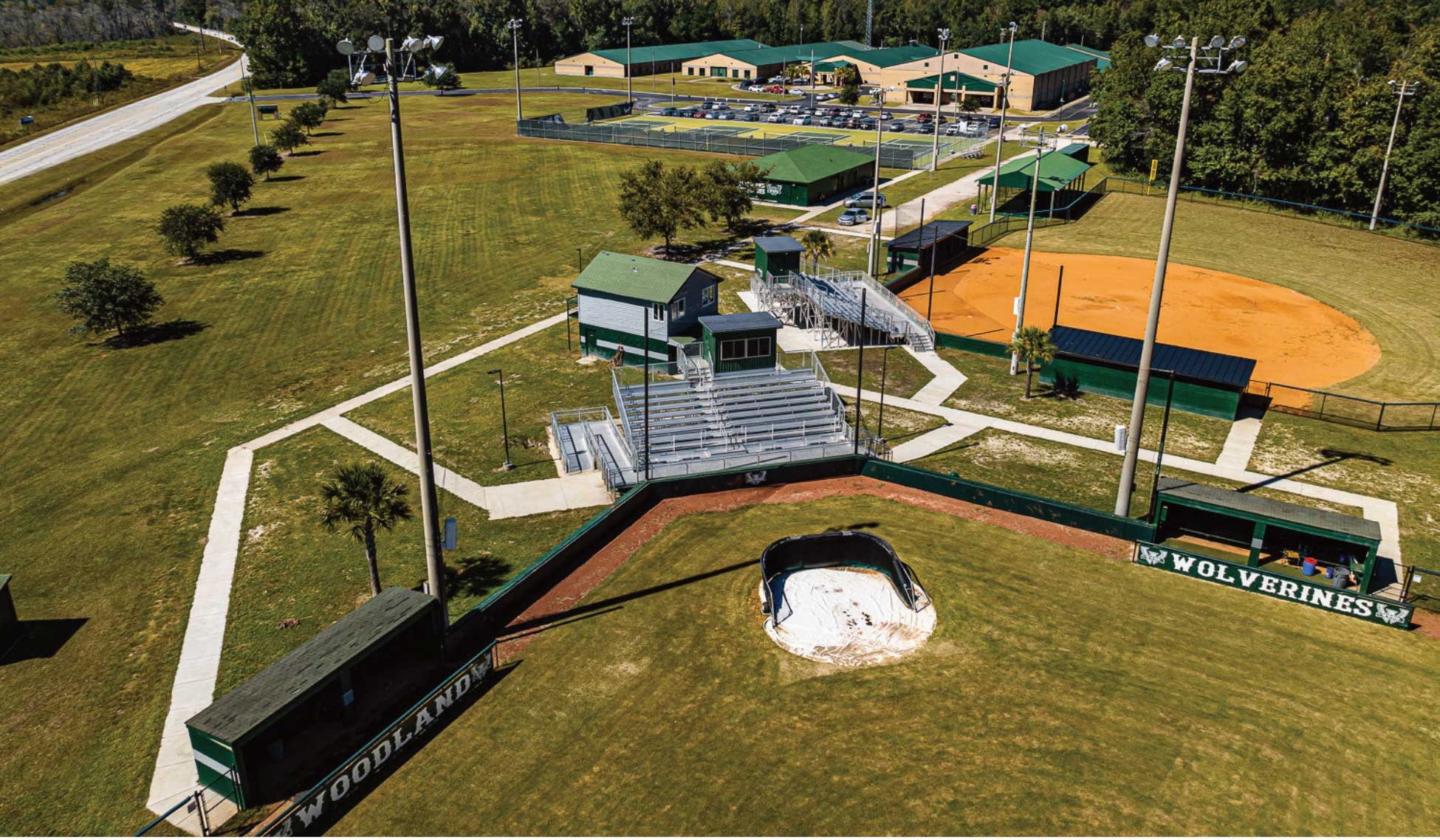 Dorchester high school baseball field in South Carolina.